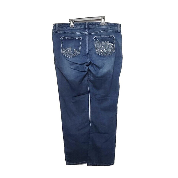 Wrangler Rock 47 Ultra Low Rise Bootcut Jeans Womens Size 33x32 Embroidered - Picture 2 of 9